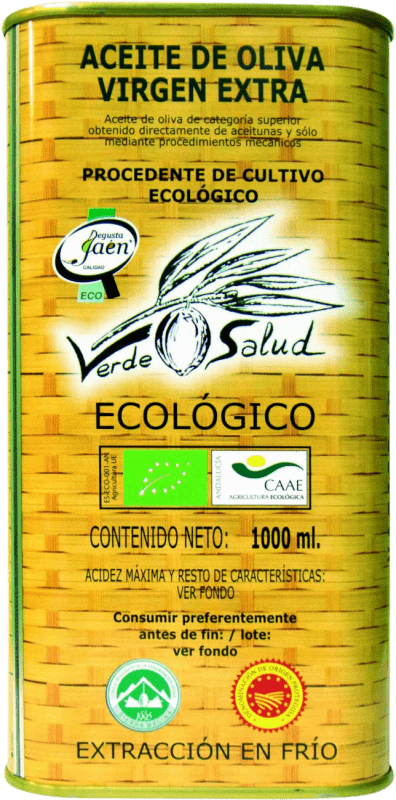 12,95 € | Olivenöl Trujal de Mágina Verde Salud E-NOL Extra Nativ D.O. Sierra Mágina Jaén Spanien Picual Eco — Biologisch Medium-Dose 1 L