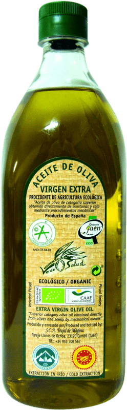 Free Shipping | Olive Oil Trujal de Mágina Verde Salud EVOO Extra Virgin D.O. Sierra Mágina Jaén Spain Picual Eco — Organic 1 L PET