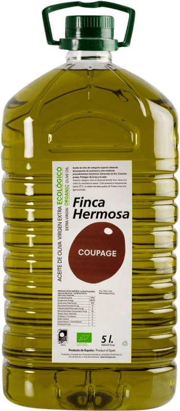 Free Shipping | Olive Oil Deortegas Finca Hermosa EVOO Extra Virgin Region of Murcia Spain Eco — Organic Special Bottle 5 L PET