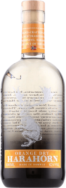 Spedizione Gratuita | Genever Gin Harahorn Norvegia Bottiglia Medium 50 cl Orange — Arancia