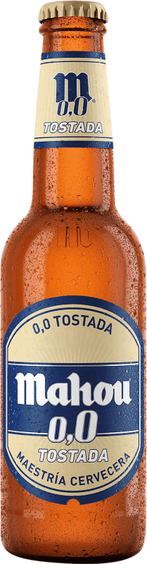 25,95 € Kostenloser Versand | 24 Einheiten Box Bier Mahou Tostada — Dunkel Kleine Flasche 25 cl 0.0 Null Null
