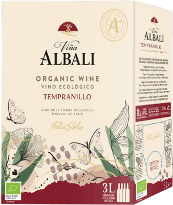 Free Shipping | Red Wine Félix Solís Viña Albali Seco — Dry I.G.P. Vino de la Tierra de Castilla Castilla la Mancha Spain Tempranillo Organic — Eco Bag in Box 3 L