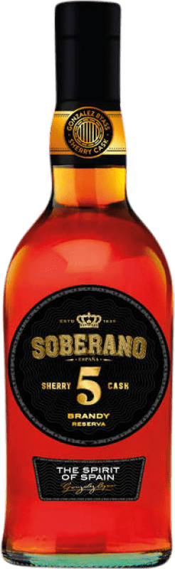 Spedizione Gratuita | Brandy González Byass Soberano Sherry Cask Finish — Affinato in Botte Riserva D.O. Jerez-Xérès-Sherry Andalusia Spagna 5 Anni 70 cl