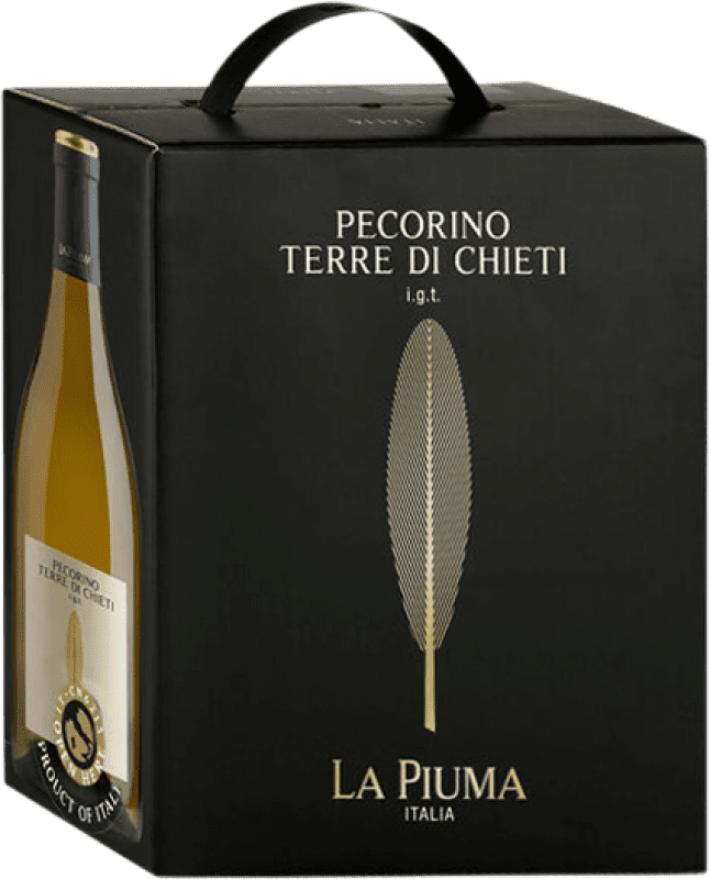 Бесплатная доставка | Белое вино La Piuma сухой I.G.T. Terre di Chieti Абруцци Италия Pecorino Bag in Box 3 L