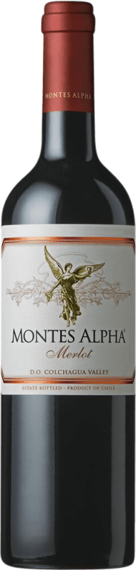 Free Shipping | Red wine Montes Alpha Dry I.G. Valle Central Central Valley Chile Merlot 75 cl