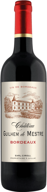 15,95 € | Vino rosso Ciroli. Château Guilhem de Mestre Secco A.O.C. Bordeaux bordò Francia Merlot, Cabernet Sauvignon, Cabernet Franc 75 cl