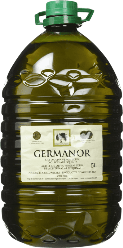 Envoi gratuit | Huile d'Olive Actel Germanor PET Catalogne Espagne Arbequina Carafe 5 L