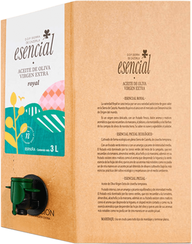 49,95 € | Olive Oil Encarnación Esencial Verde — Green, EVOO Extra Virgin D.O. Sierra de Cazorla Andalusia Spain Royal Bag in Box 3 L