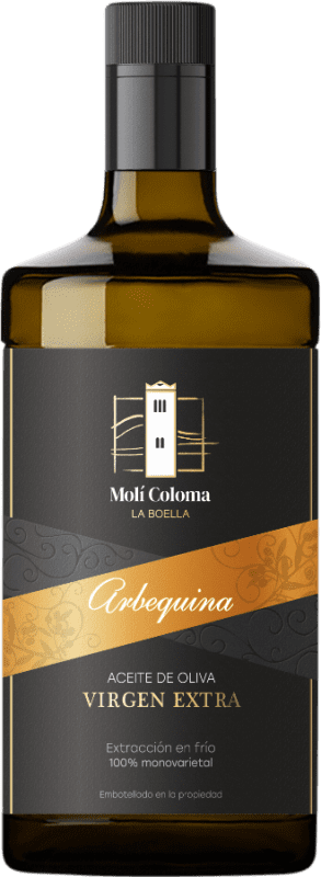 Envio grátis | Azeite de Oliva Finca Molí Coloma La Boella Vidrio D.O.P. Siurana Catalunha Espanha Arbequina Garrafa Medium 50 cl