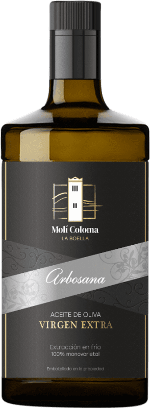 Envío gratis | Aceite de Oliva Finca Molí Coloma La Boella Vidrio Cataluña España Arbosana Botella Medium 50 cl