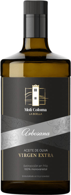 12,95 € Envío gratis | Aceite de Oliva Finca Molí Coloma AOVE Virgen Extra Botella Medium 50 cl Vidrio
