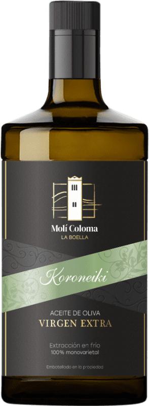 Envio grátis | Azeite de Oliva Finca Molí Coloma La Boella Vidrio Catalunha Espanha Koroneiki Garrafa Medium 50 cl