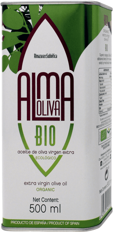 10,95 € | Azeite de Oliva ‎Almazaras de la Subbética Almaoliva Bio D.O.P. Priego de Córdoba Andaluzia Espanha Hojiblanca Lata Especial 50 cl