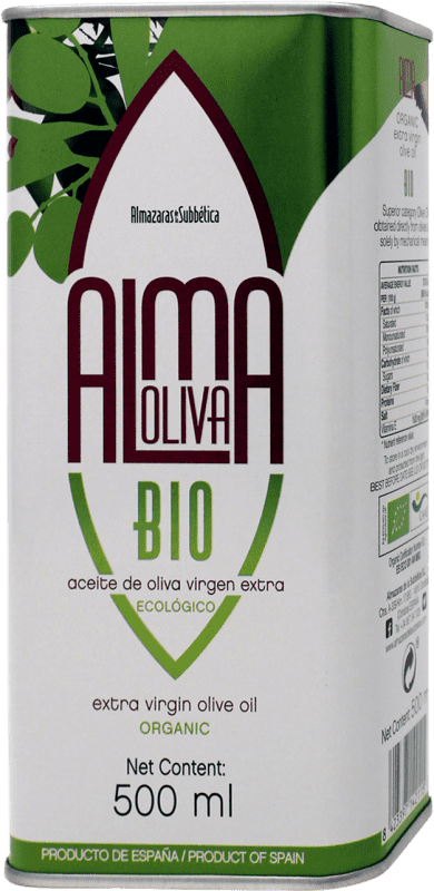 11,95 € Envío gratis | Aceite de Oliva Almazaras de la Subbética Almaoliva AOVE Virgen Extra D.O.P. Priego de Córdoba Bio — Biológico Lata 50 cl