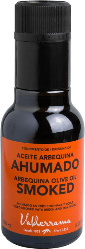 7,95 € | Olivenöl Valderrama Kastilien-La Mancha Spanien Arbequina Miniaturflasche 10 cl Glas Smoky — Rauchig