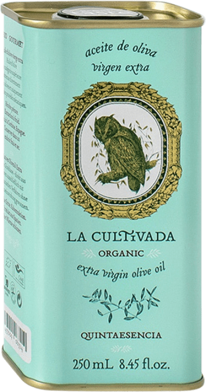 Envío gratis | Caja de 12 unidades Aceite de Oliva La Cultivada Quintaesencia AOVE Virgen Extra Andalucía España Arbequina Lata 25 cl