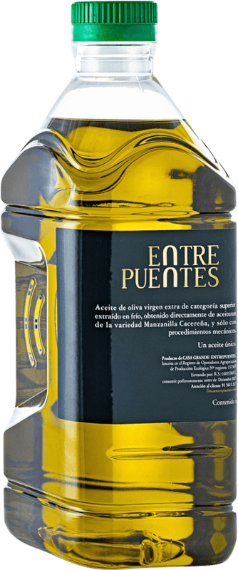 Envío gratis | Aceite de Oliva Casa Grande Entre Puentes PET Extremadura España Manzanilla Garrafa 2 L