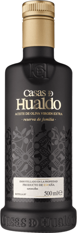 24,95 € Envío gratis | Aceite de Oliva Casas de Hualdo Reserva de Familia Vidrio D.O. Montes de Toledo Botella Medium 50 cl