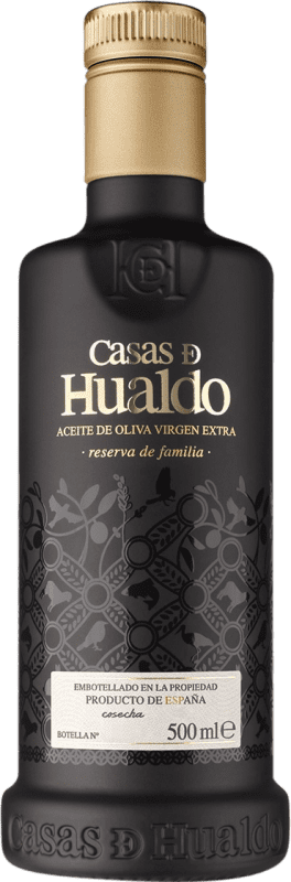 Free Shipping | Olive Oil Casas de Hualdo EVOO Extra Virgin Family Reserve D.O. Montes de Toledo Castilla la Mancha Spain Medium Bottle 50 cl Glass