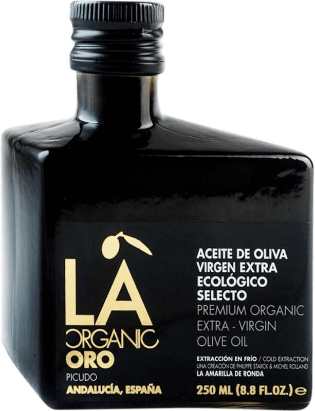 Spedizione Gratuita | Olio d'Oliva La Amarilla de Ronda LA Organic Oro Vidrio Andalusia Spagna Picuda Piccola Bottiglia 25 cl