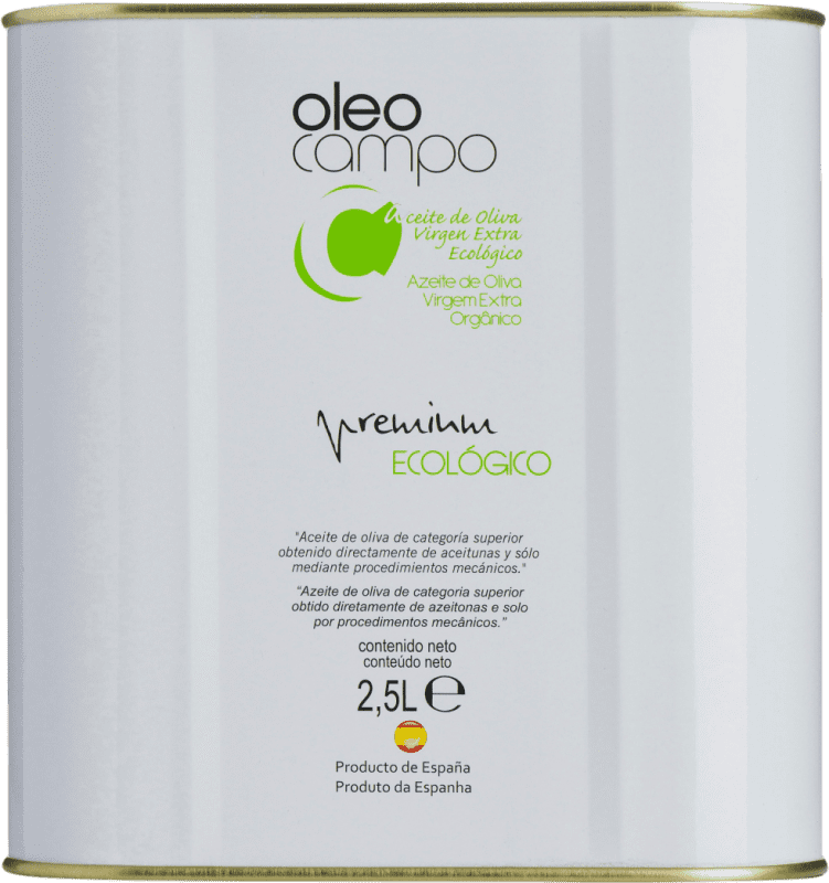 Envio grátis | Azeite de Oliva Oleocampo Premium Ecológico Andaluzia Espanha Picual Lata Especial 2,5 L