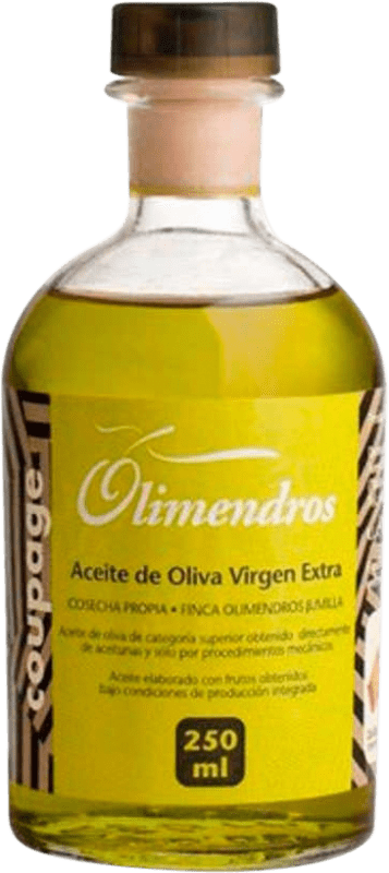 Envío gratis | Caja de 12 unidades Aceite de Oliva Olimendros AOVE Virgen Extra Región de Murcia España Botellín 25 cl Vidrio
