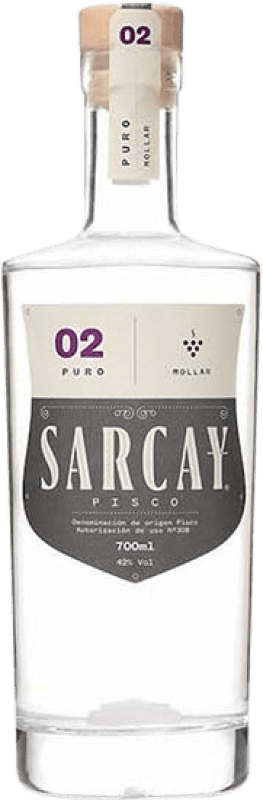 Envio grátis | Aguardente Pisco Sarcay 02 Puro Peru 70 cl