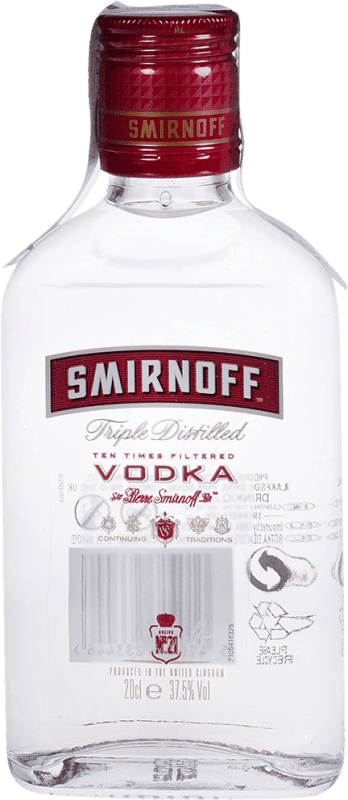 Бесплатная доставка | Водка Smirnoff Rojo Российская Федерация фляжка бутылка 20 cl