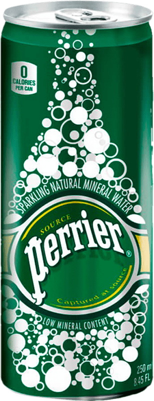 31,95 € Envio grátis | Água Nestle Waters Perrier Frizzante — Meio Espumante, Mineral Natural Lata 25 cl