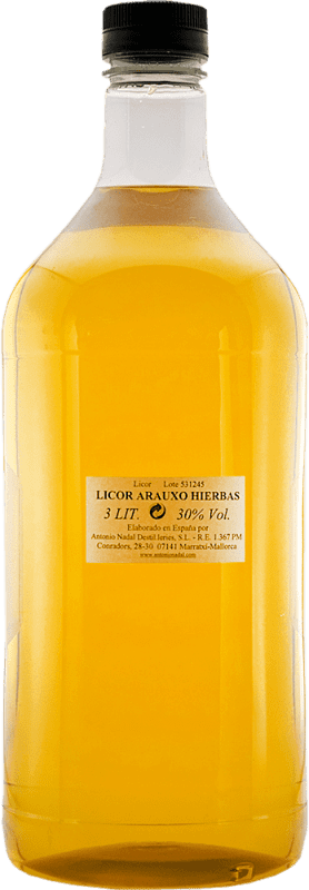 45,95 € Envio grátis | Licor de ervas Antonio Nadal Garrafa Especial 3 L