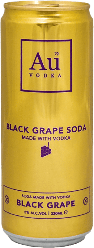 Envio grátis | Caixa de 12 unidades Refrescos e Mixers Au Black Grape Soda Reino Unido Lata 33 cl