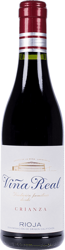 109,95 € Kostenloser Versand | 12 Einheiten Box Rotwein Viña Real Tinto Alterung D.O.Ca. Rioja Halbe Flasche 37 cl