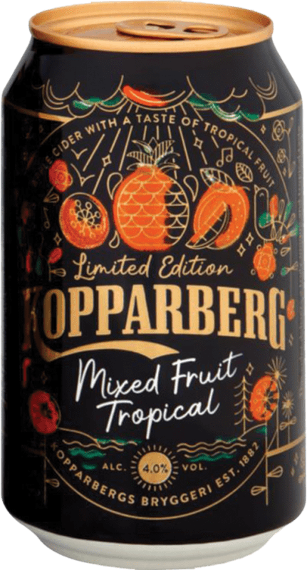 Envio grátis | Caixa de 24 unidades Sidra Kopparberg Mixed Fruit Tropical Suécia Lata 50 cl