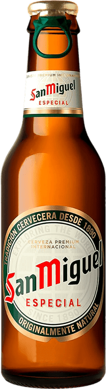 Envio grátis | Caixa de 24 unidades Cerveja San Miguel Especial Espanha Garrafinha 20 cl