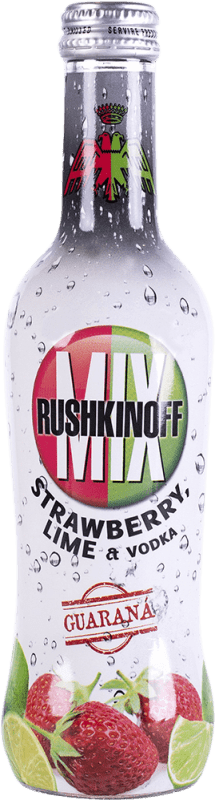 Free Shipping | 24 units box Soft Drinks & Mixers Antonio Nadal Vodka Rushkinoff Fresa Lima Spain Small Bottle 27 cl