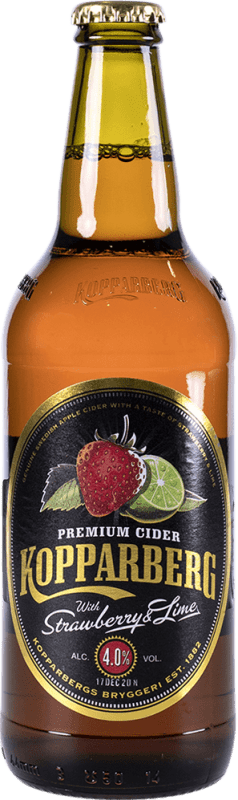 Envio grátis | Caixa de 15 unidades Sidra Kopparberg Fresa Lima Suécia Garrafa Medium 50 cl