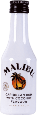 Kostenloser Versand | 12 Einheiten Box Rum Malibu Barbados Miniaturflasche 5 cl