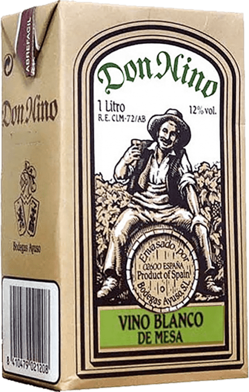 Free Shipping | White wine Ayuso Don Nino Blanco Tetrabrick Spain 1 L