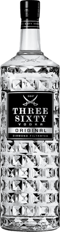 Envio grátis | Vodca Three Sixty Original Alemanha Garrafa Especial 3 L