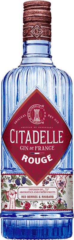 Free Shipping | Genever Gin Citadelle Rouge France 70 cl Red Berries, Rhubarb