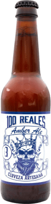 ビール 100 Reales Amber Ale 3分の1リットルのボトル 33 cl