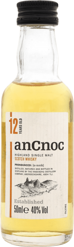 免费送货 | 威士忌单一麦芽威士忌 anCnoc Knockdhu 苏格兰 英国 12 岁 微型瓶 5 cl