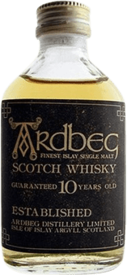 Single Malt Whisky Ardbeg Guaranteed 1970's Spécimen de Collection 10 Ans Bouteille Miniature 5 cl