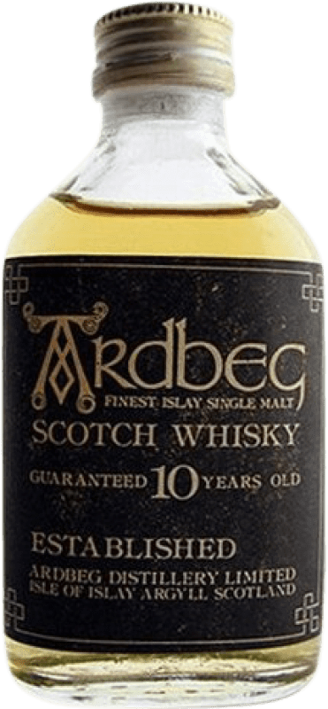 Free Shipping | Whisky Single Malt Ardbeg Guaranteed 1970's Collector's Specimen Scotland United Kingdom 10 Years Miniature Bottle 5 cl