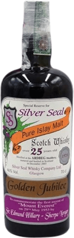 Free Shipping | Single Malt Whisky Ardbeg Seal Silver Edition Scotland United Kingdom 25 Years 70 cl Collector's Item Not for Consumption
