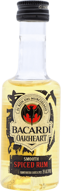 Envoi gratuit | Rhum Bacardí Oakheart Spécimen de Collection Porto Rico Bouteille Miniature 5 cl