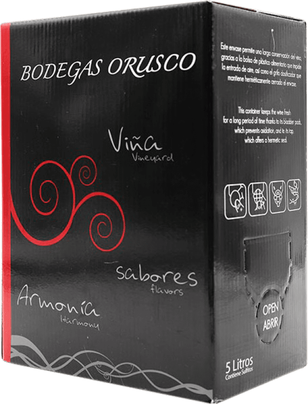 Envio grátis | Vinho branco Orusco Blanco Espanha Bag in Box 5 L