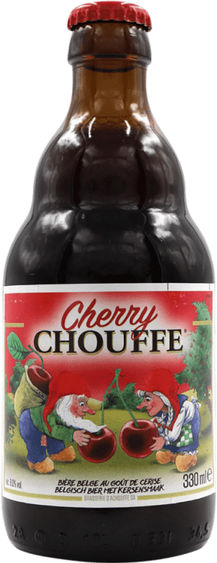 Kostenloser Versand | Bier Chouffe. Cherry Belgien Drittel-Liter-Flasche 33 cl