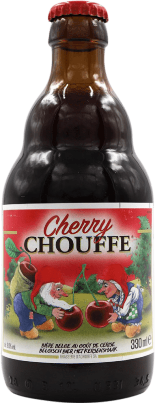 4,95 € Spedizione Gratuita | Birra Chouffe Bottiglietta Terzo 33 cl Cherry — Ciliegia