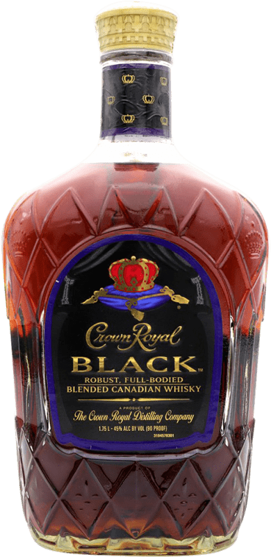 209,95 € Envío gratis | Whisky Blended Crown Royal Canadian Black Botella Especial 1,75 L